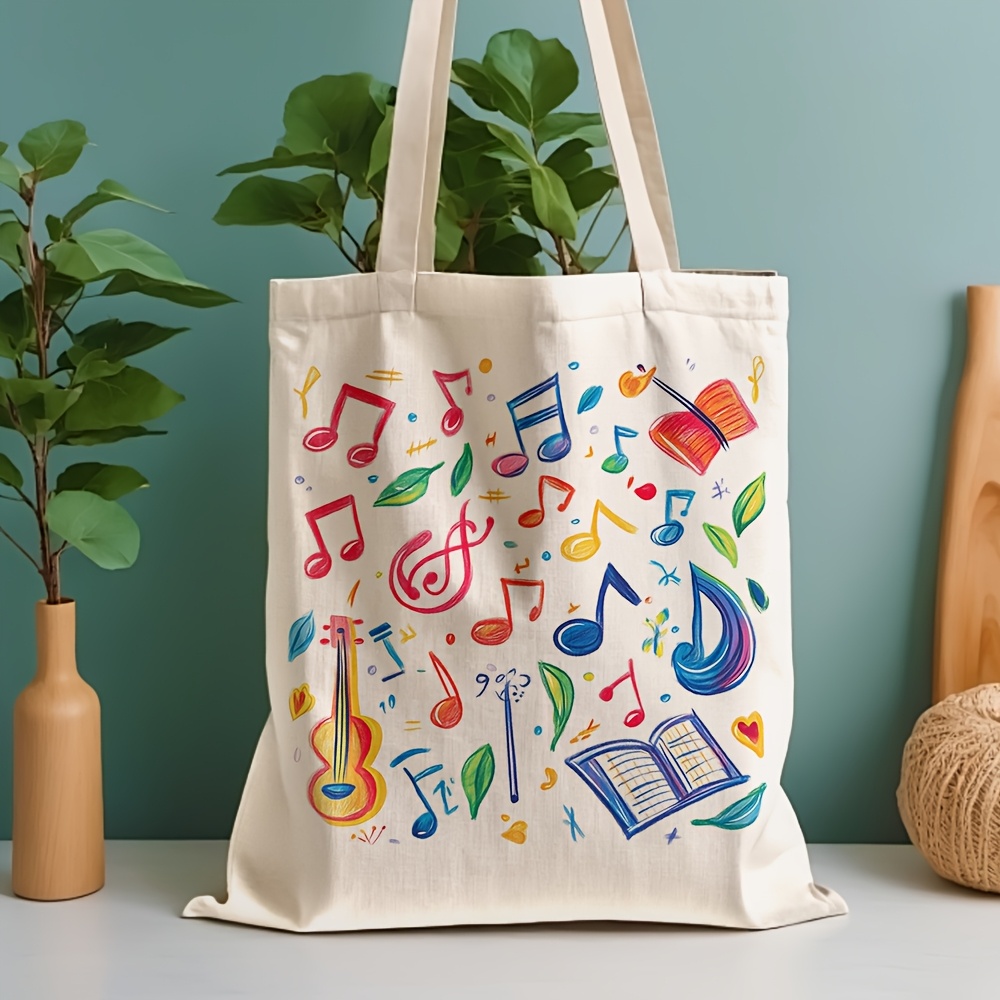 Musical Instrument Shop - Borsa tote in tela con stampa