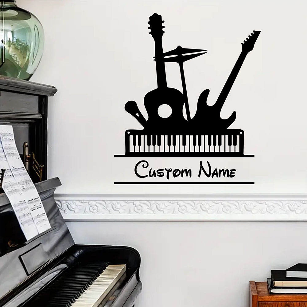 Musical Instrument Name - 1PC Adesivo Murale in Vinile con