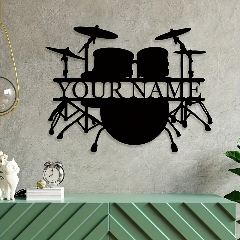 Musical Instrument Name - Insegna da Parete in Metallo Personalizzata