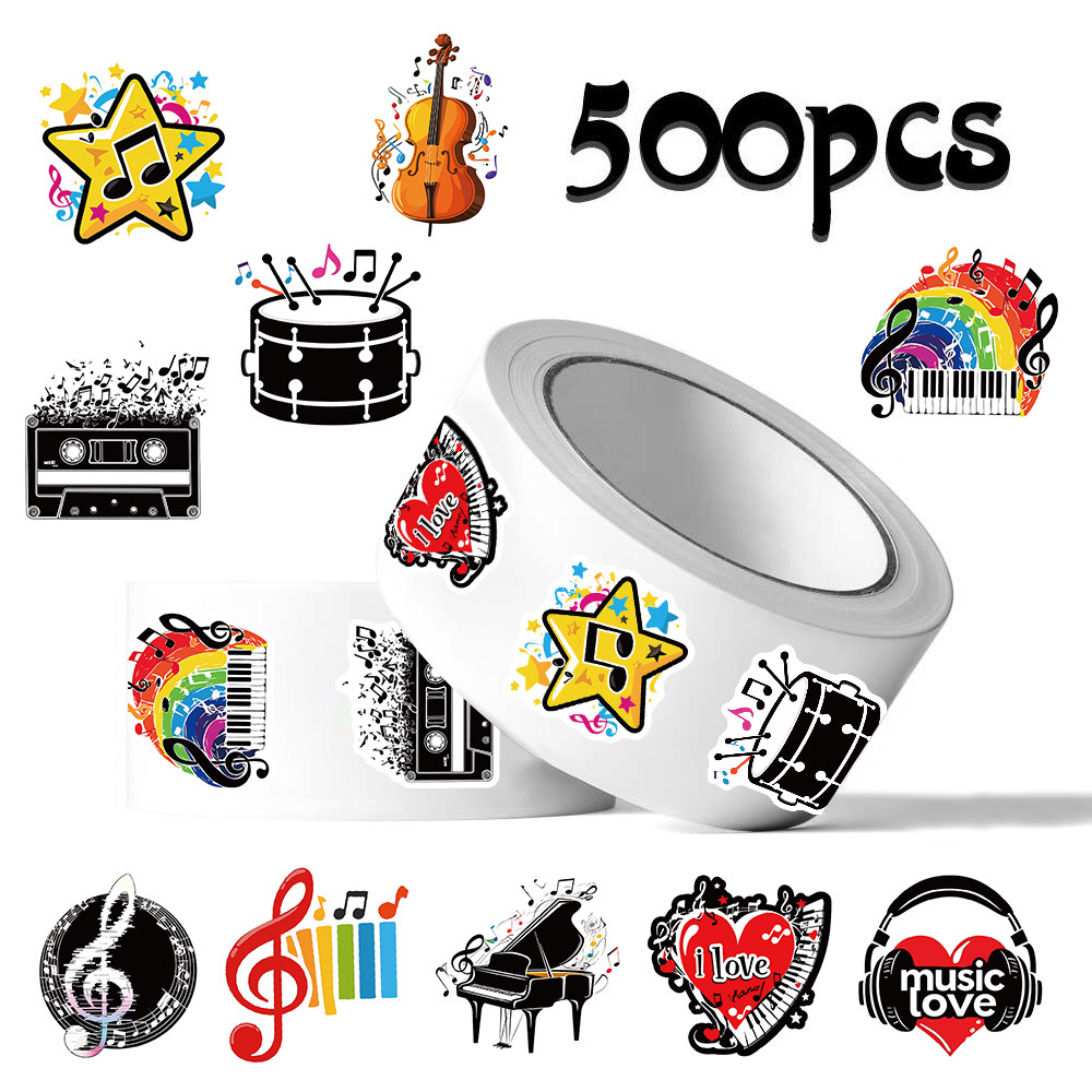 Musical Instrument Diy For Kids - 500 pezzi di adesivi in rotolo