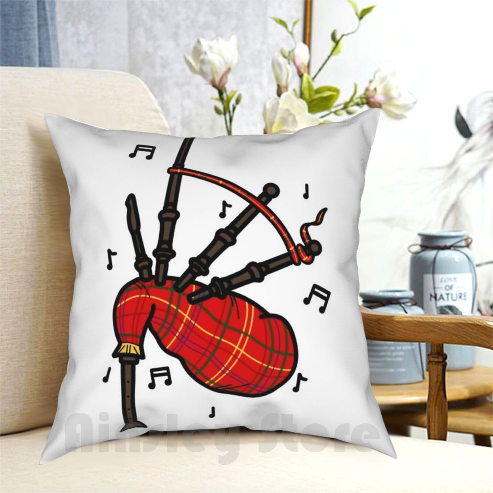 Musical Instrument Of Scotland - Bagpipes Federa per cuscino Stampata per