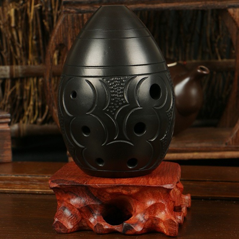 Musical Instrument Harmonium - 8 fori Ocarina Nero Ceramica portatile