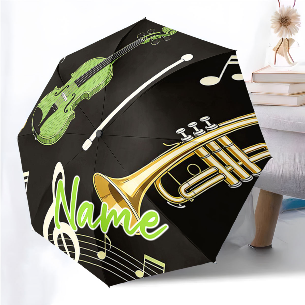 Musical Instrument Name - Ombrello con Design Personalizzato a Tema