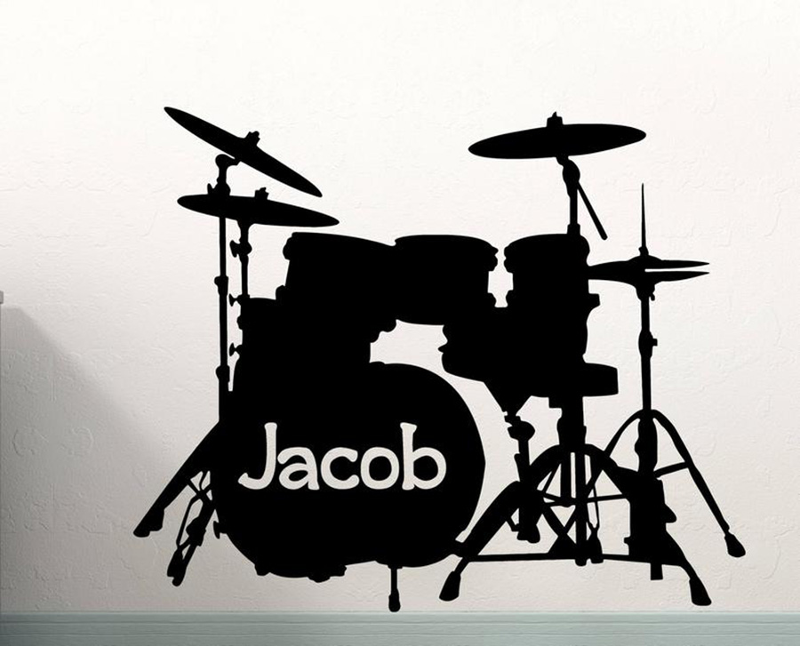 Musical Instrument Name - Drum Set Decalcomania Della Parete Nome