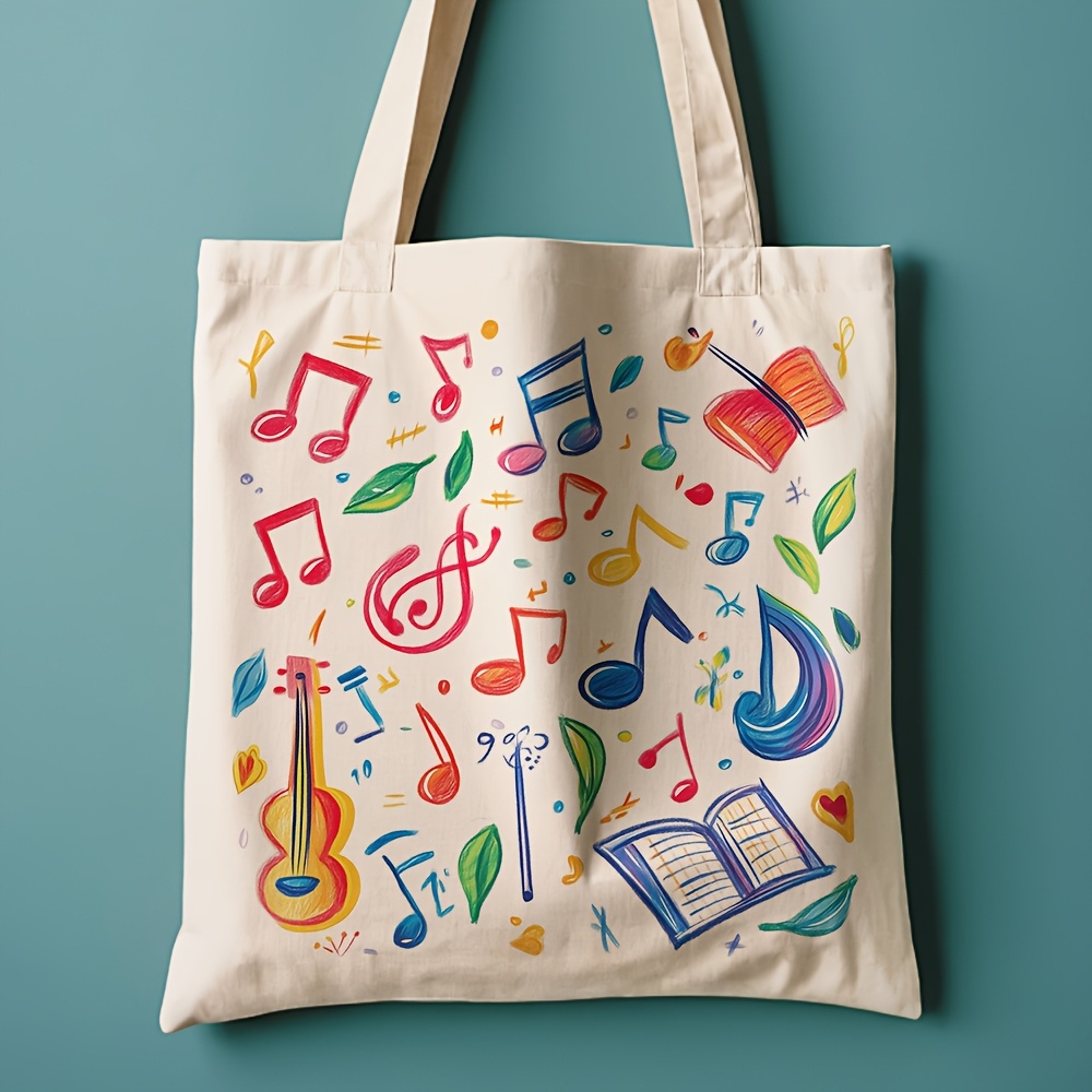 Borsa tote in tela con stampa  - Musical Instrument Shop recensione e prezzo