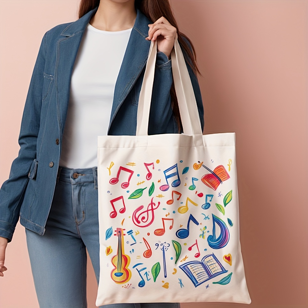 Borsa tote in tela con stampa  - Musical Instrument Shop recensione e prezzo