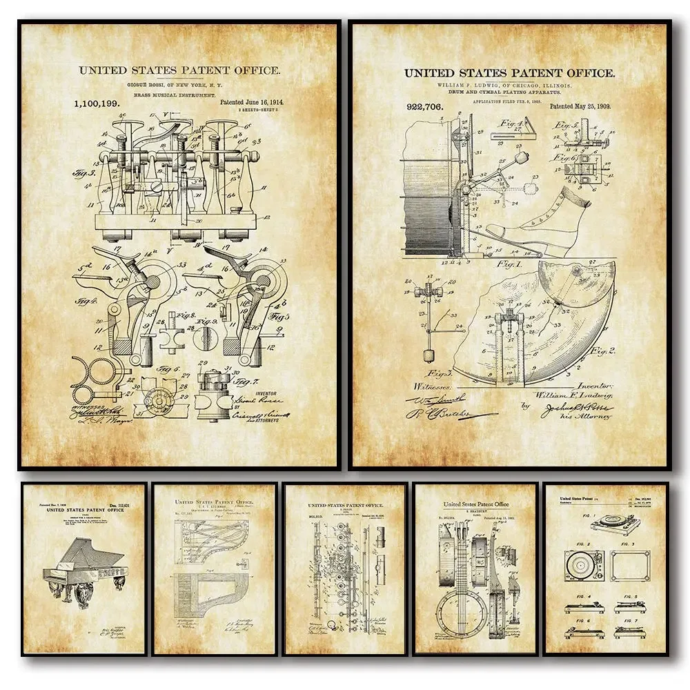 Poster Artistici Vintage Nordi - Musical Instrument Videos recensione e prezzo