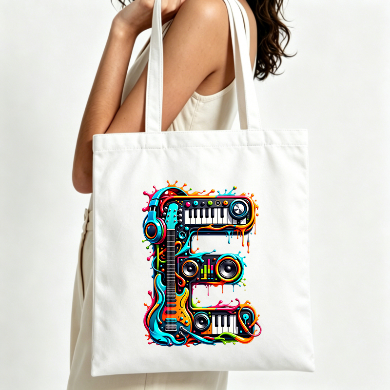 Borsa tote in tela con grafica - Musical Instrument Shop recensione e prezzo