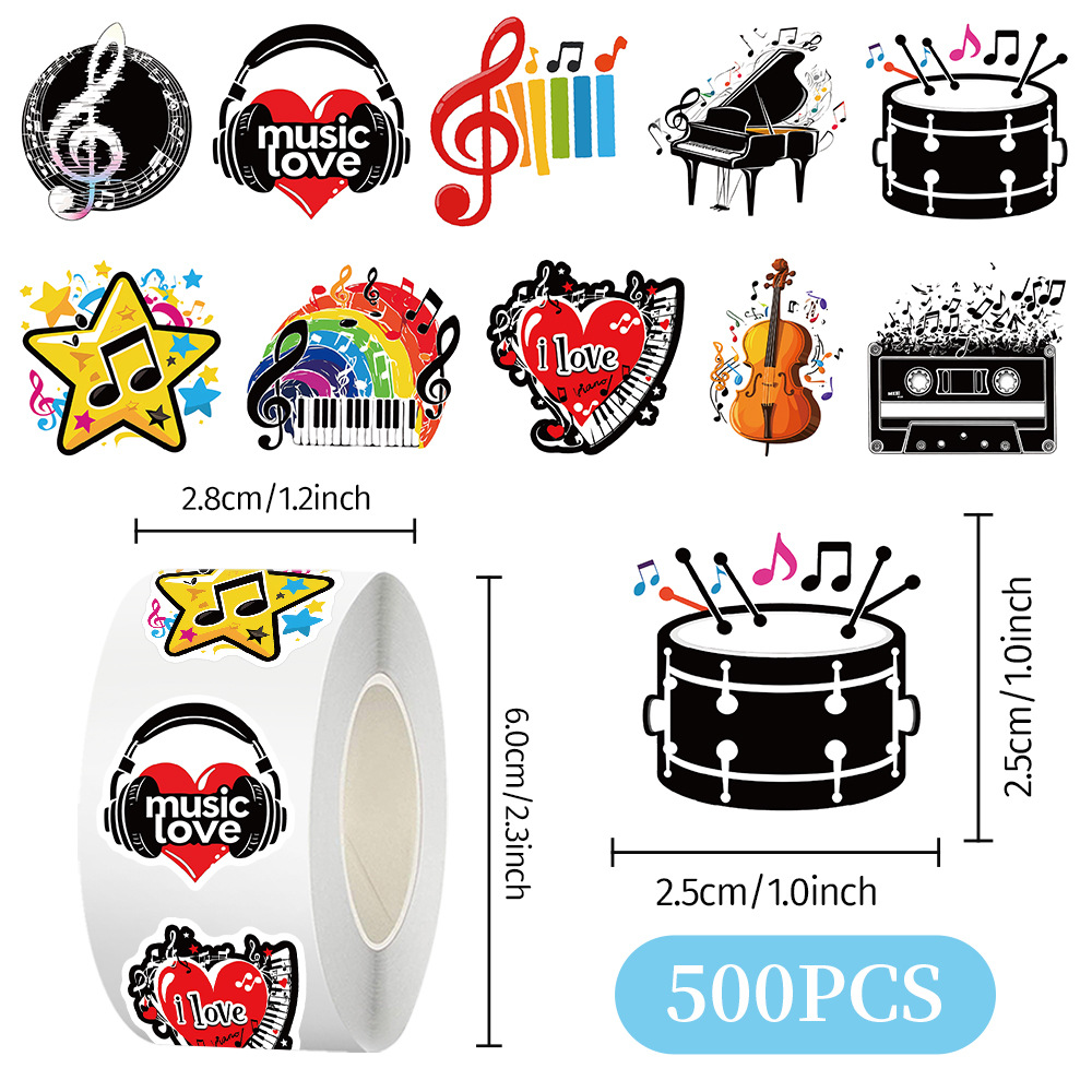 500 pezzi di adesivi in rotolo - Musical Instrument Diy For Kids recensione e prezzo