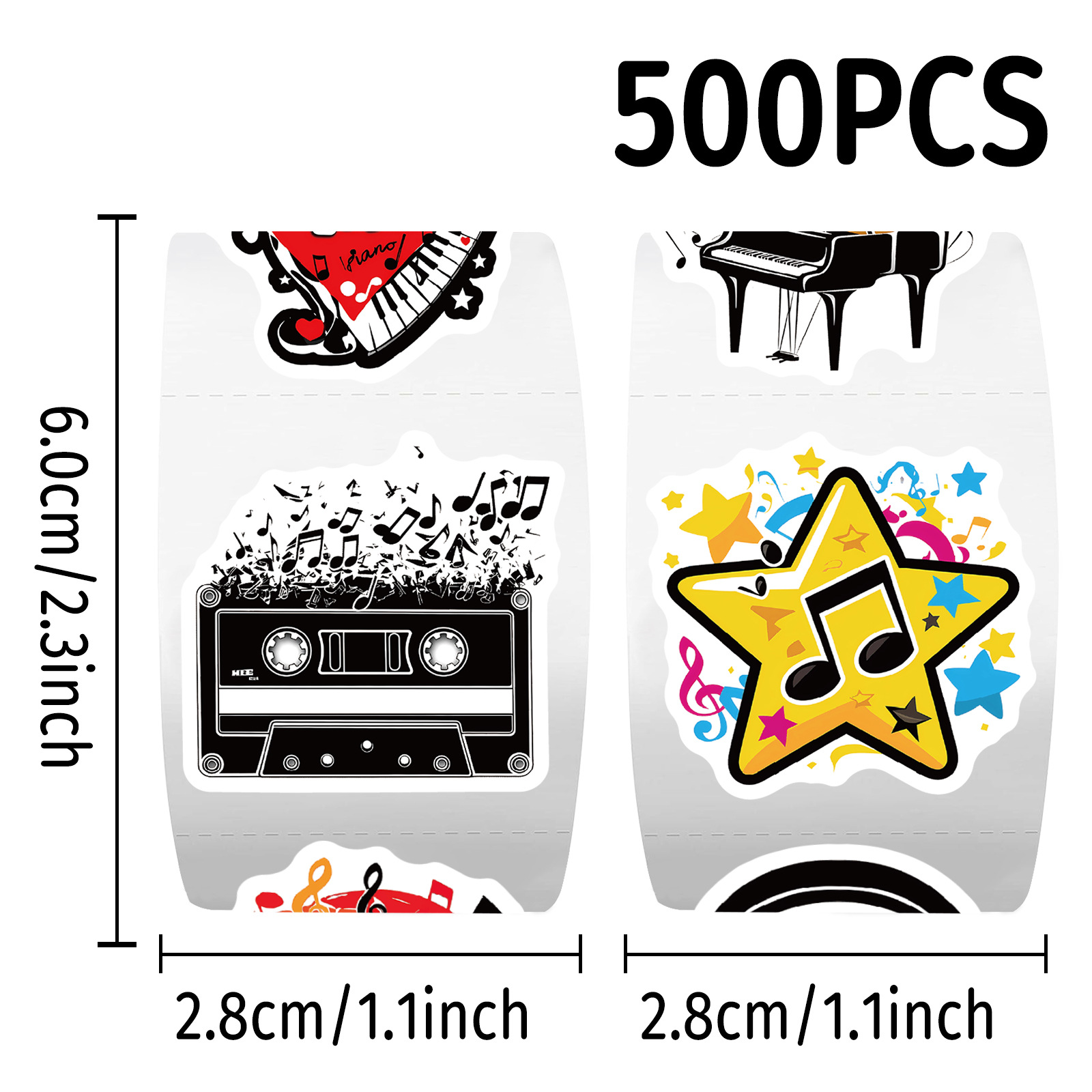 500 pezzi di adesivi in rotolo - Musical Instrument Diy For Kids recensione e prezzo