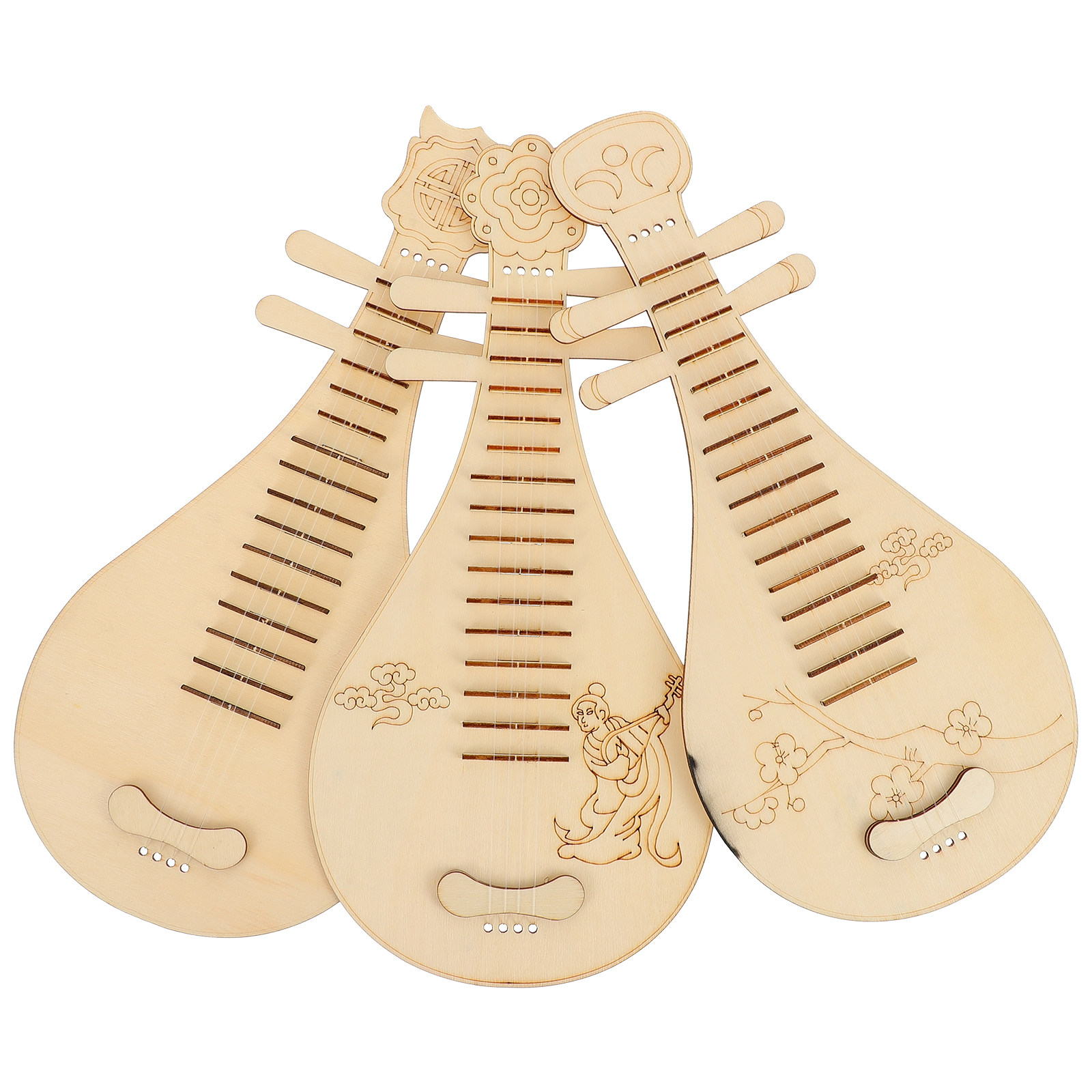 Set di 3 Liute in Legno Stile  - Musical Instrument Diy For Kids recensione e prezzo