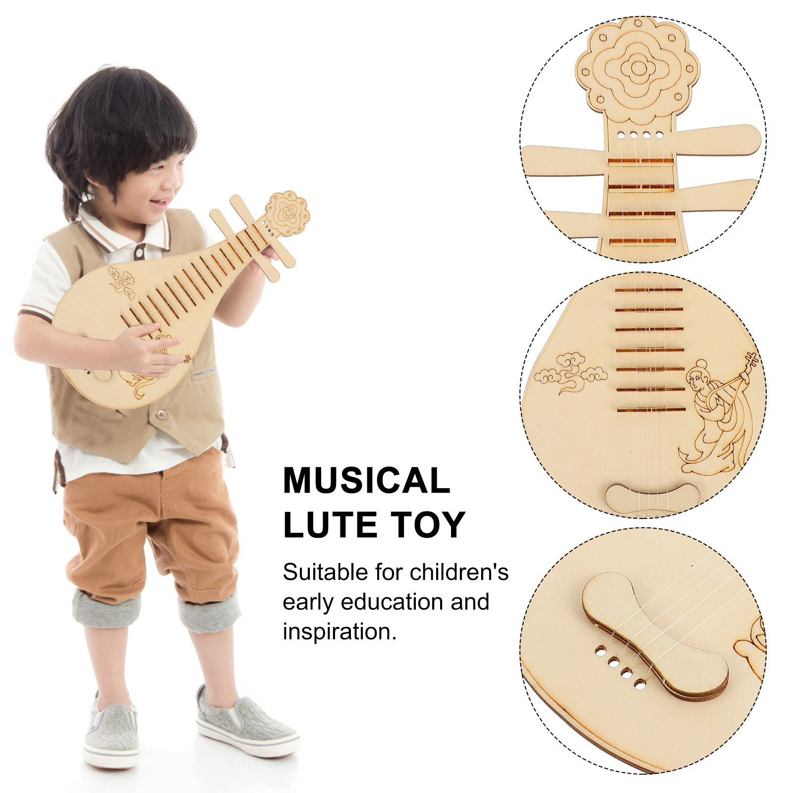 Set di 3 Liute in Legno Stile  - Musical Instrument Diy For Kids recensione e prezzo